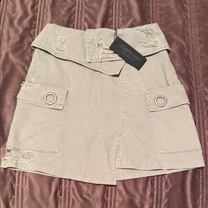 Carmar Light Gray Distressed Mini Skirt